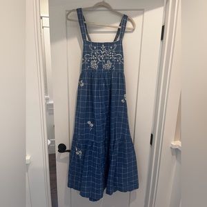 madewell embroidered midi dress
